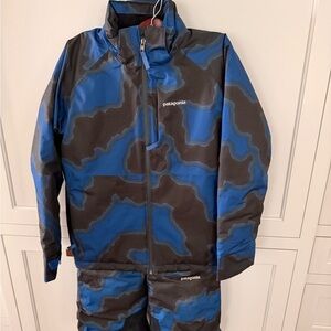 Patagonia Kids Matching Set - Blue and Black Snowshot Jacket and Snow Pants